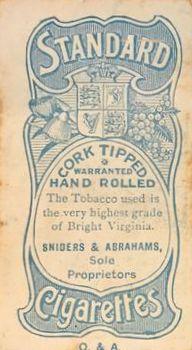 1905-06 Sniders & Abrahams Standard Cigarettes Series B - VFA #NNO James Stanworth Back